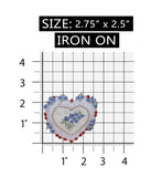 ID 3220 Heart With Flowers Patch Valentine Day Love Embroidered Iron On Applique