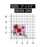 ID 3228 Valentines Day Puzzle Patch Heart Love Craft Embroidered IronOn Applique
