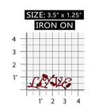 ID 3230 Love Sign In Red Roses Patch Valentines Day Embroidered Iron On Applique