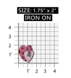 ID 3236 Pair of Pink Hearts Patch Valentines Day Embroidered Iron On Applique