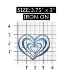 ID 3251 Heart Outline Patch Valentines Day Love Embroidered Iron On Applique
