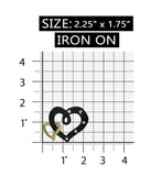 ID 3252B Black Hearts Patch Valentine Day Love Sign Embroidered Iron On Applique