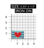 ID 3255A Shiny Heart Badge Patch Valentine Day Love Embroidered Iron On Applique