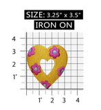 ID 3258AB Set of 2 Floral Heart Patches Valentines Embroidered Iron On Applique