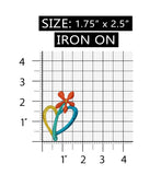 ID 3262A Flower Heart Shape Patch Valentine Day Love Embroidered IronOn Applique