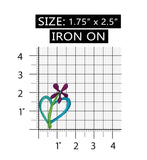 ID 3262B Flower Heart Shape Patch Valentine Day Love Embroidered IronOn Applique