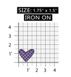 ID 3263AB Set of 2 Checkered Heart Patches Valentine Embroidered IronOn Applique