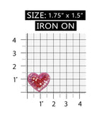 ID 3268B Sequin Heart Patch Valentines Day Love Embroidered Iron On Applique