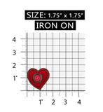 ID 3270A Felt Button Heart Patch Valentines Day Love Embroidered Sew On Applique