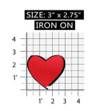 ID 3276B Red Heart Outline Patch Valentines Day Love Embroidered Sew On Applique