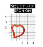 ID 3284B Heart Outline Patch Valentines Day Love Embroidered Iron On Applique