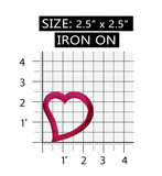 ID 3284C Heart Outline Patch Valentines Day Love Embroidered Iron On Applique