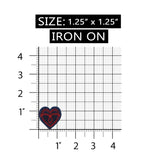 ID 3286C Jean Stitched Heart Patch Valentines Love Embroidered Iron On Applique