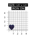 ID 3286E Jean Stitched Heart Patch Valentines Love Embroidered Iron On Applique