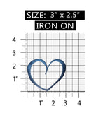 ID 3287A Heart Outline Patch Valentines Day Love Embroidered Iron On Applique