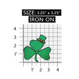 ID 3301 Three Leaf Clover Patch ST Patrick's Day Embroidered Iron On Applique