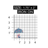 ID 3371AB Set of 2 Heart Umbrella Patch Rain Love Embroidered Iron On Applique