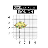 ID 3373B Floral Umbrella Patch Rain Sun Beach Cover Embroidered Iron On Applique