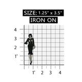 ID 3427B Black and White Fashion Lady Patch Noir Embroidered Iron On Applique