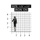 ID 3427AB Set of 2 Black and White Fashion Lady Patch Noir Embroidered Iron On