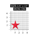 ID 3435 Red Star Patch Symbol Space Night Sky Embroidered Iron On Applique