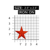 ID 3445 Orange Star Patch Symbol Space Night Sky Embroidered Iron On Applique