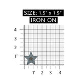 ID 3454AB Set of 2 Textured Star Patch Night Sky Embroidered Iron On Applique