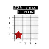ID 3456A Red Star Button Slot Patch Patriotic Craft Embroidered Iron On Applique