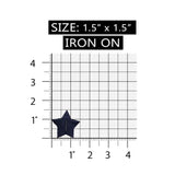 ID 3456C Blue Star Button Slot Patch Sewing Craft Embroidered Iron On Applique