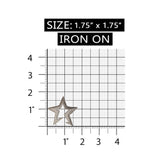 ID 3457B White Notched Star Patch Patriotic Craft Embroidered Iron On Applique