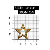 ID 3474 Gold Star Outline Patch Sky Craft Symbol Embroidered Iron On Applique