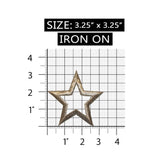 ID 3476 Silver Star Outline Patch Sky Craft Emblem Embroidered Iron On Applique