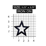 ID 3478 Navy Blue Star Outline Patch Craft Emblem Embroidered Iron On Applique