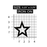 ID 3479 Black Star Outline Patch Sky Craft Emblem Embroidered Iron On Applique