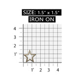 ID 3480 Silver star Outline Patch Sky Craft Shape Embroidered Iron On Applique