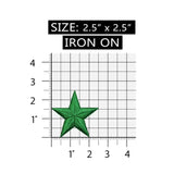 ID 3492 Green Star Emblem Patch Night Sky Craft Embroidered Iron On Applique