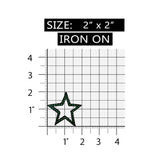 ID 3507 Black star Green Spots Patch Shiny Craft Embroidered Iron On Applique