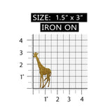ID 3576 Gold Giraffe Silhouette Patch African Safari Embroidered IronOn Applique