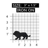 ID 3578 Black Lion Silhouette Patch Safari Symbol Embroidered Iron On Applique