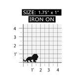 ID 3606 Lion Black Silhouette Patch Profile Big Cat Embroidered Iron On Applique