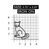 ID 3619 Black Cat Silhouette Patch Kitten Kitty Pet Embroidered Iron On Applique