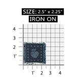 ID 3627 Apple and Stars On Denim Patch Blue Jean Badge Iron On Applique