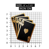 ID 5104 Four Card Flush Poker Hand Gambling Embroidered Iron On Applique Patch