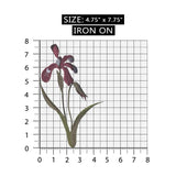 ID 5108 Purple Orchid Flower Large Patch Blossom Embroidered Iron On Applique