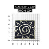 ID 5117 Sun Emblem Patch Tribal Symbol Sunshine Embroidered Iron On Applique