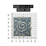 ID 5118 Sun Emblem Patch Tribal Symbol Sunshine Embroidered Iron On Applique