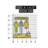 ID 5129 Striped Corner Store Patch Fashion Clothing Embroidered Iron On Applique