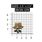 ID 6002 Sequin Yellow Rose Patch Blossom Open Flower Embroidered IronOn Applique