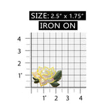 ID 6012 Sequin Rose Blossom Patch Yellow Flower Embroidered Iron On Applique