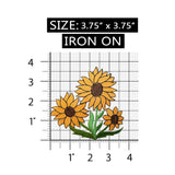 ID 6013 Sun Flowers Patch Summer Seed Blossom Bloom Embroidered Iron On Applique